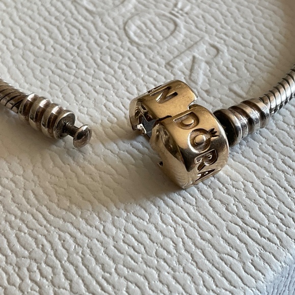 Pandora two ton bracelet 14k solid gold clasp - Picture 4 of 6